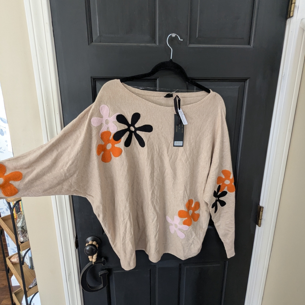 Floral Beige Sweater